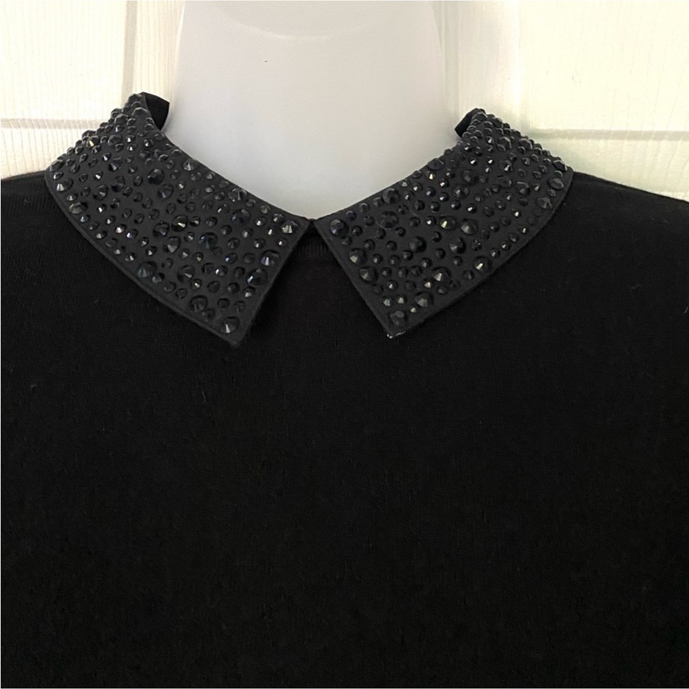 Karenn Millen Sweater Crystal Collar Knit Collection Black New size 0 - Picture 7 of 14